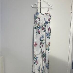 Elegant Floral White Jumpsuit